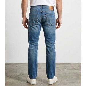Levis 505 Regular Fit Straight Leg Mens Blue Denim Jeans 34x32 Medium Wash